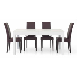Tavolo allungabile in legno bianco frassinato Dim. 160-332x90 cm