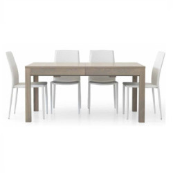 Tavolo allungabile in legno colore tortora 160x90 cm
