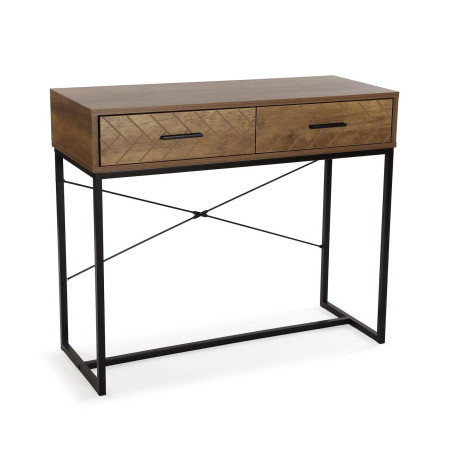 Consolle in metallo legno marrone e nera