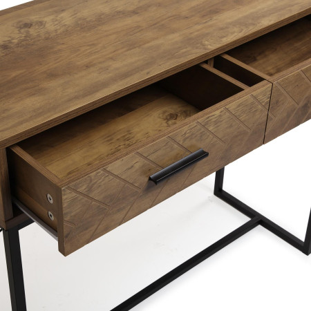 Consolle in metallo legno marrone e nera
