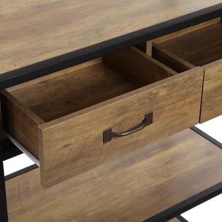 Mobiletto a scaffale in metallo legno marrone e nera