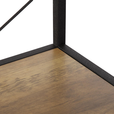 Mobiletto a scaffale in metallo legno marrone e nera