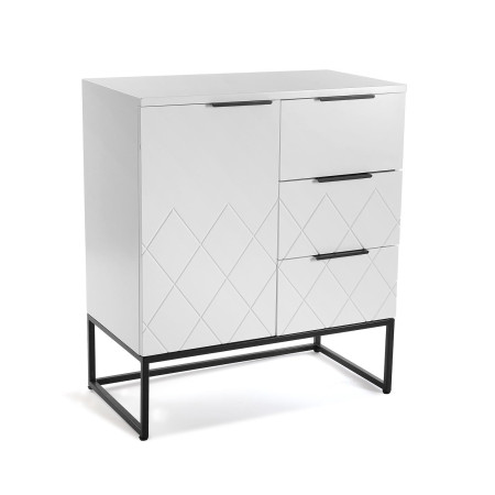 Mobiletto in legno colore bianco e piedi metallo