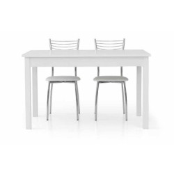 Tavolo bianco frassinato con un'allunga 140x90