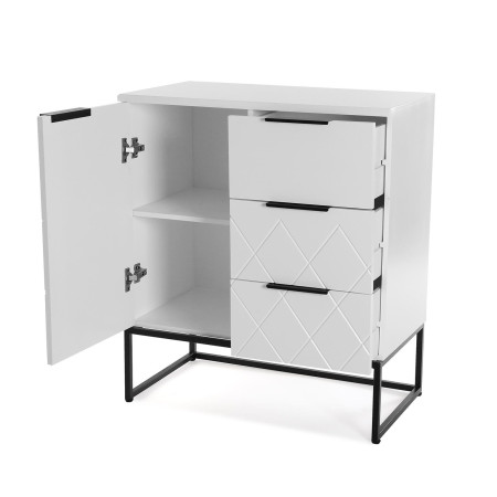 Mobiletto in legno colore bianco e piedi metallo