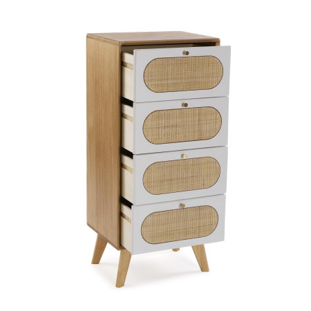 cassettiera moderna in legno marrone è l'aggiunta perfetta per una casa elegante e organizzata. Con 4 cassetti spaziosi,