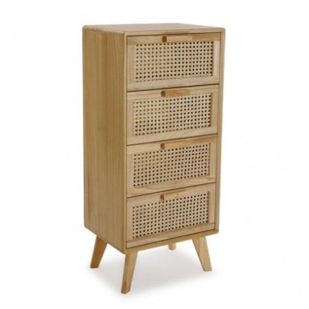 Cassettiera in legno marrone con 4 cassetti per arredare con stile