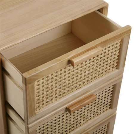 Cassettiera funzionale in legno marrone con 4 cassetti pratici