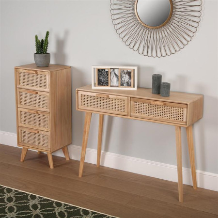 Cassettiera in legno marrone con 4 cassetti per arredare con stile dimensioni di 40x30x90 cm