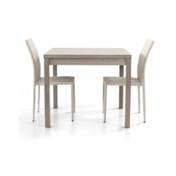 Tavolo da pranzo in legno rovere grigio apertura a libro 90x90 cm