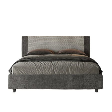 Letto contenitore matrimoniale 160x190 in tessuto grigio