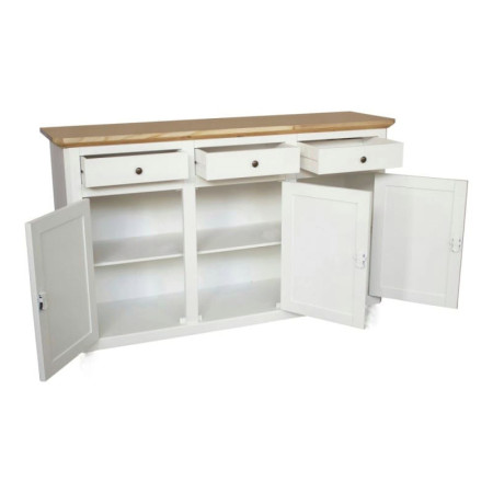 Credenza classica Bianco con Piano Noce 156x42x85