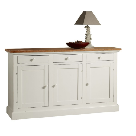 Credenza classica Bianco con Piano Noce 156x42x85