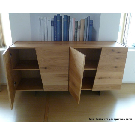 Credenza bianco spazzolato senza piedi 180x50x75 cm