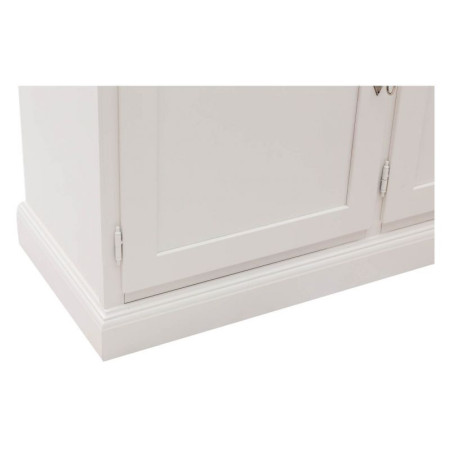 cristalliera classica da 4 cassetti scorrevoli, 4 porte in vetro battenti e 4 porte in legno battenti, con 3 ripiani interni