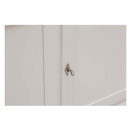 Elegante Cristalliera in Legno Bianco con Ante in Vetro e Legno