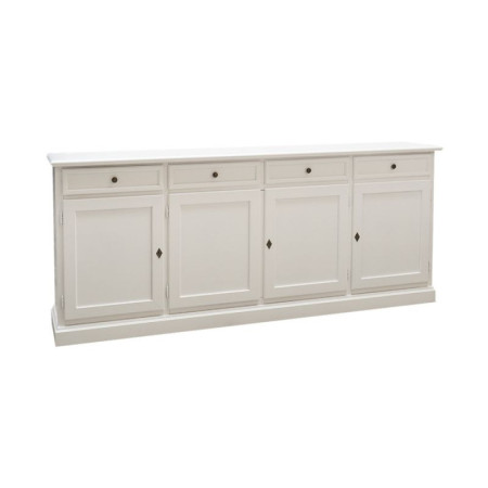 Credenza Classica Bianco Opaco multifunzione con 4 Ante e 4 Cassetti