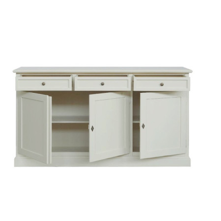 credenza  con 3 cassetti e 3 ante, in stile arte povera.
