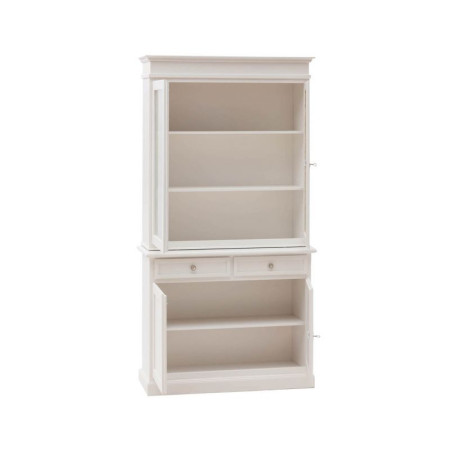 cristalliera classica in legno e MDF, misura 105x42x205 cm.