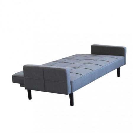 Divano 3 posti Letto grigio scuro struttura in metallo e legno