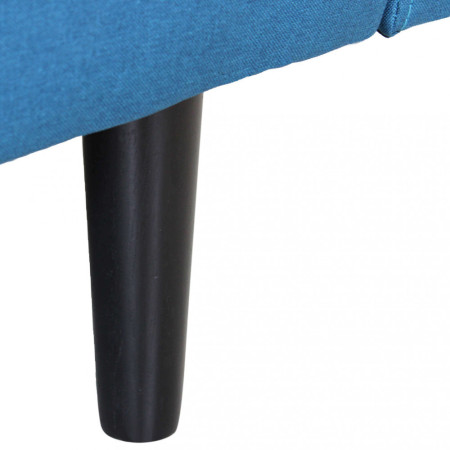 Divano 3 posti Letto Blu melange struttura in metallo e legno
