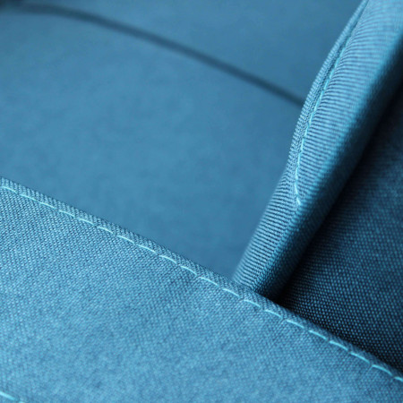 Divano 3 posti Letto Blu melange struttura in metallo e legno