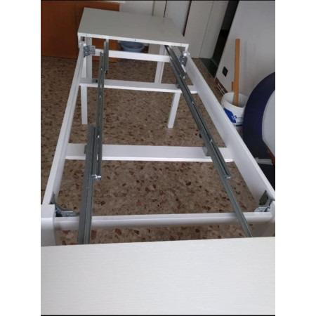 Tavolo allungabile in legno bianco frassinato Dim. 160-332x90 cm