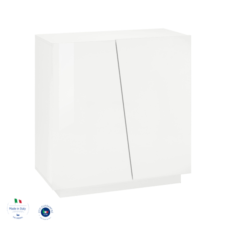 Scarpiera in legno Dal Design Moderno 2 Ante 16 Paia Bianco Lucido