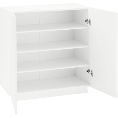 Scarpiera in legno Dal Design Moderno 2 Ante 16 Paia Bianco Lucido
