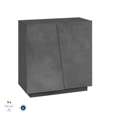 Scarpiera in legno  Design Moderno 2 Ante Grigio Antracite 16 Paia