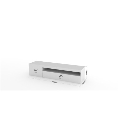 mobile porta TV basso in bianco laccato lucido in legno nobilitato da 16 mm con finitura melaminica