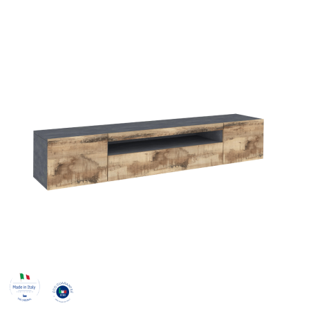 Mobile Porta TV Moderno con 3 Ante Effetto Legno Grigio Antracite