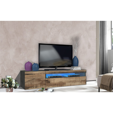 mobile porta TV basso grigio antracite con vano decoder è l'elemento perfetto per il tuo soggiorno moderno.