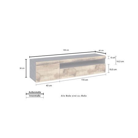 mobile porta TV Design Moderno e Vano Decoder in Effetto Legno