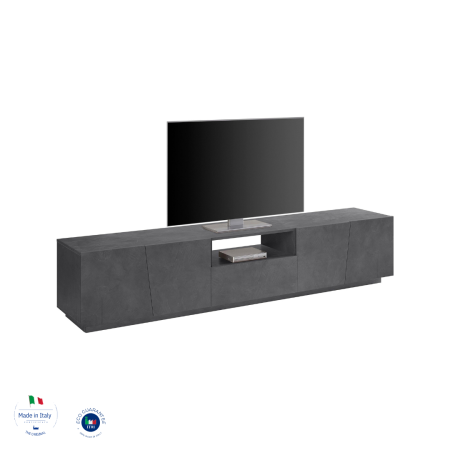 Mobile porta TV moderno 4 ante cassetto scorrevole colore grigio antracite