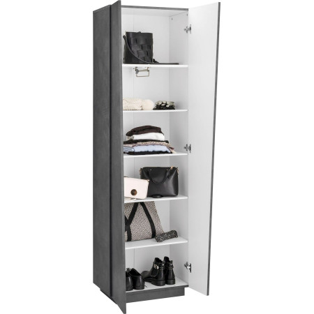 Armadio Multiuso Moderno 2 Ante e 5 Vani Grigio Antracite