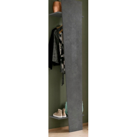 Appendiabiti armadio a giorno dal design moderno in colore grigio antracite, dimensioni 40x30x200 cm