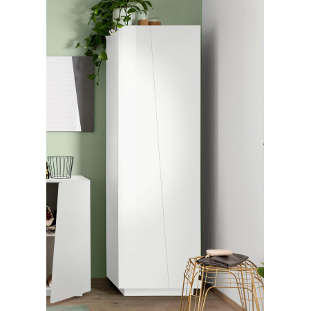 armadio multiuso dal design moderno, con 2 ante e 6 vani, misura 60x38x206 cm