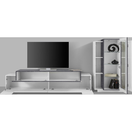 Composizione Parete Moderna Porta TV e Vetrina