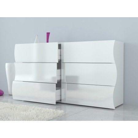 cassettiera bianca moderna a sei cassetti è la soluzione perfetta per aggiungere eleganza e funzionalità