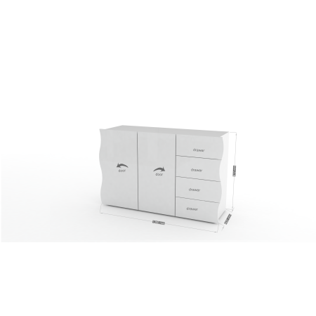 Credenza elegante per la tua cucina ante e cassetti bianco lucido