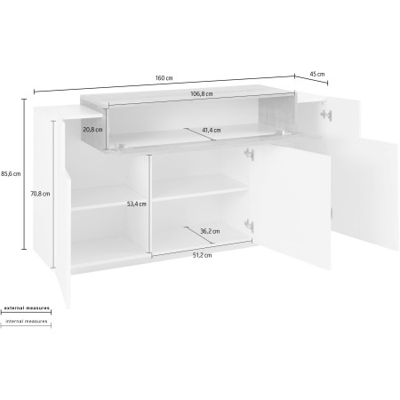 Credenza moderna 160 cm Spazio e stile per ogni ambiente della casa