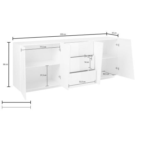 Credenza Moderna Spaziosa e Funzionale Grigio Antracite