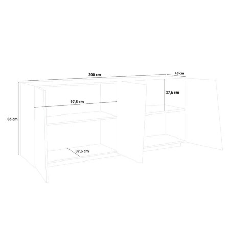 Credenza da soggiorno con 4 ante Design raffinato e funzionale.
