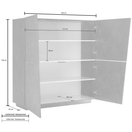 Credenza mobile soggiorno cucina 2 ante-Design moderno e pratico