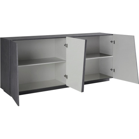 La credenza moderna da cucina e soggiorno a 4 ante in grigio antracite è una soluzione elegante e funzionale per la tua casa.