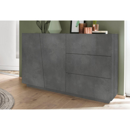 Scopri la nostra credenza cassettiera in grigio antracite, dimensioni 140x43x86 cm.