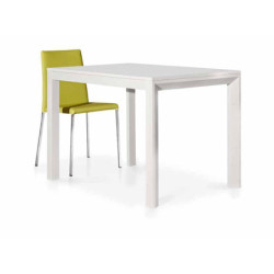 Tavolo allungabile in legno bianco frassinato 110x90 cm