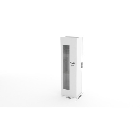 vetrina moderna in bianco lucido, misura 45x34,2x163 cm