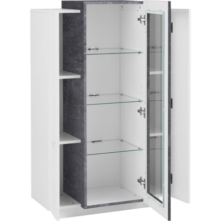 Dimensioni 80x38x120,5 cm. Dotata di ripiani in vetro e solide mensole, è perfetta per esporre i tuoi oggetti preziosi.